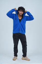 Xea royal blue zip up hoodie for men will keep you warm and looking fashionable. You can choose to zip it up or leave it open, depending on your personal style.